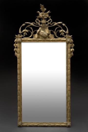 Appraisal: Louis XVI-Style Giltwood Looking Glass first quarter th century the