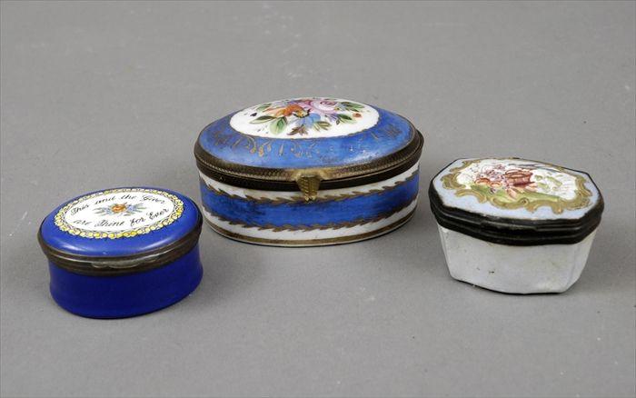 Appraisal: Battersea-Type Enamel Covered Box Together with another enamel box and