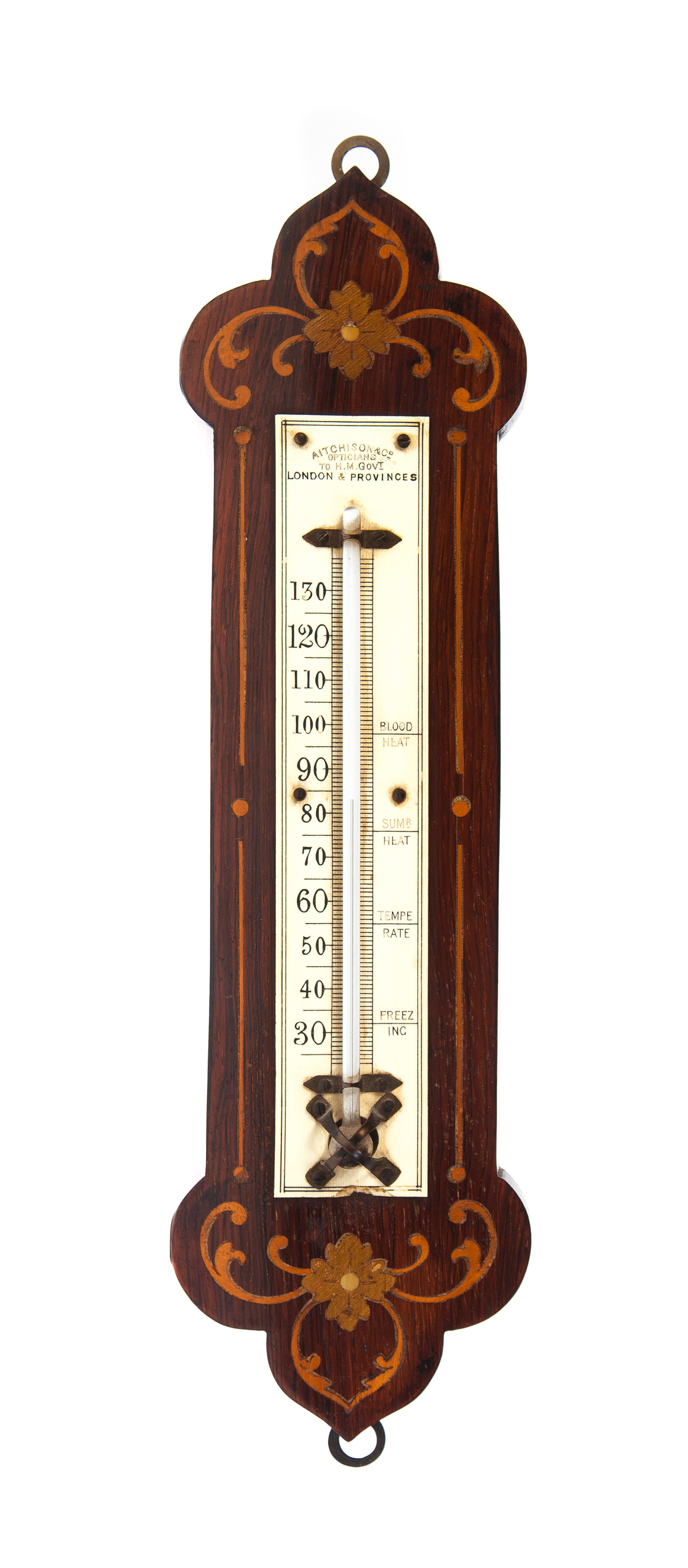 Appraisal: ENGLISH THERMOMETER First quarter- th century Nicely inlaid and reads