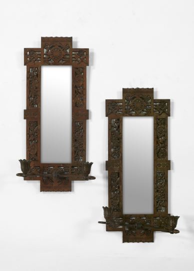 Appraisal: Pair of English Brass and Cast-Iron Two-Light Girandole Sconces fourth