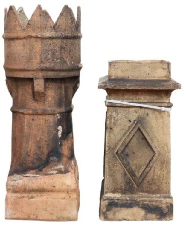 Appraisal: lot of Architectural chimney pots th c both intact with