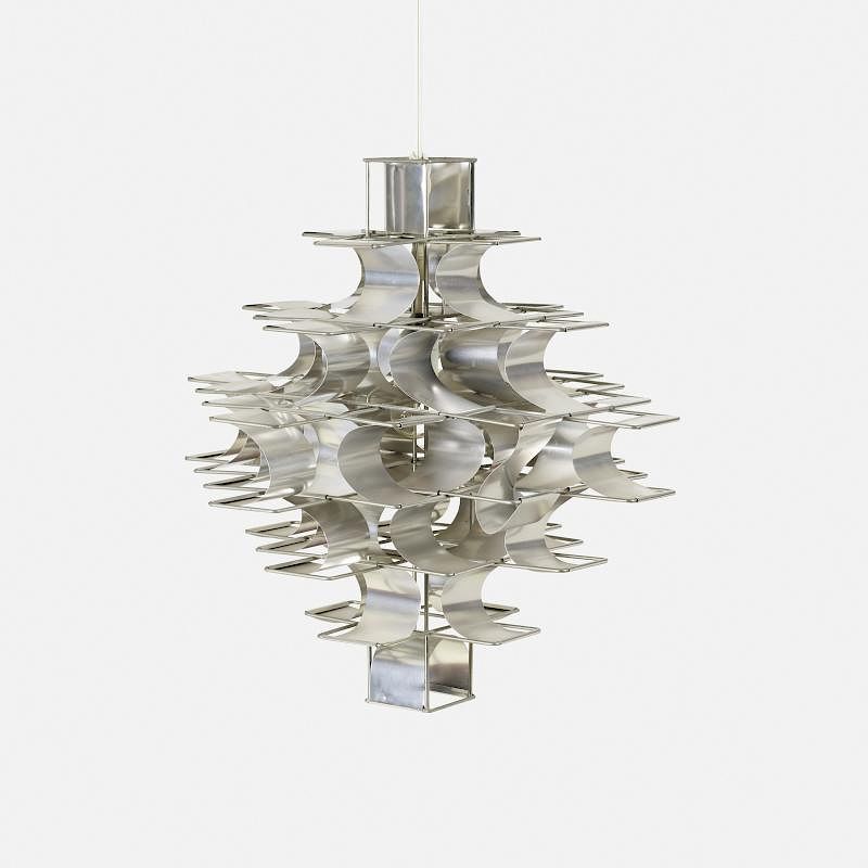 Appraisal: Max Sauze chandelier Max Sauze chandelier France c aluminum zinc-plated