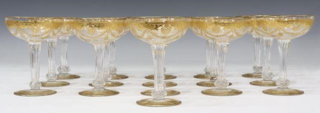 Appraisal: lot of Parcel gilt crystal continental champagne coups attributed to