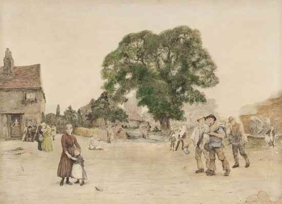 Appraisal: Sir Hubert von Herkomer R A - Our Village mixed-method