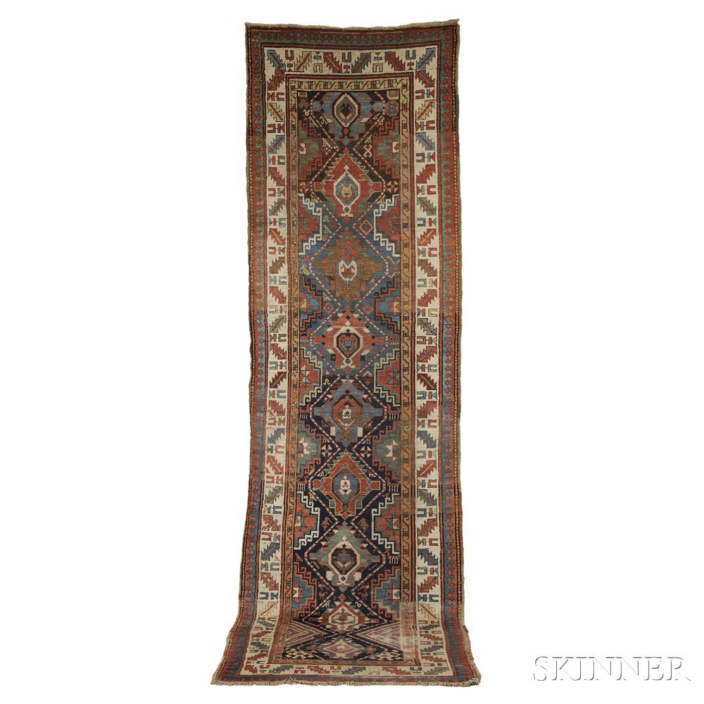 Appraisal: South Caucasian Long Rug late th century the blue abrashed