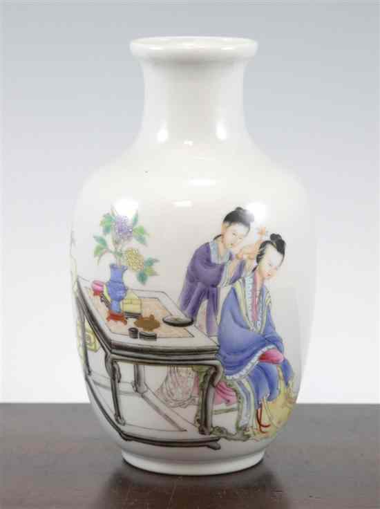 Appraisal: A Chinese famille rose ovoid vase Qianlong seal mark but