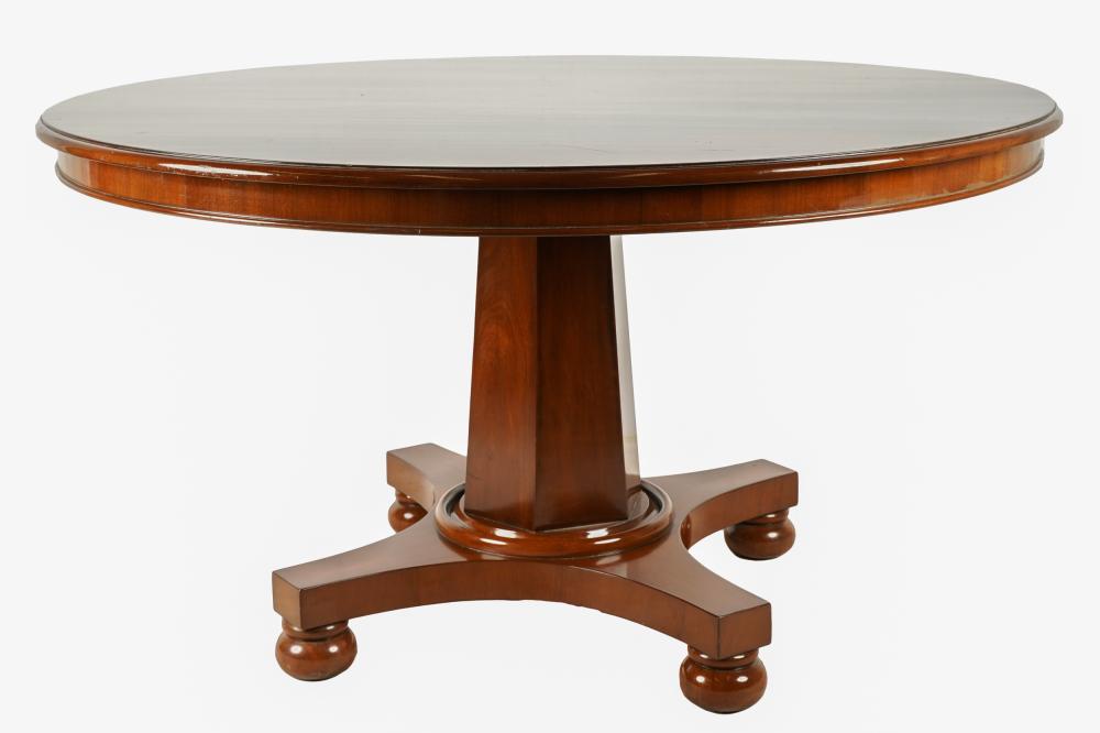 Appraisal: EMPIRE-STYLE MAHOGANY PEDESTAL TABLEafter Condition minor chips and scuffs along