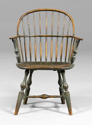 Appraisal: Important New York Windsor armchair sack back with boldly turned