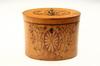 Appraisal: TEA CADDY - Federal period oval body tiger maple tea