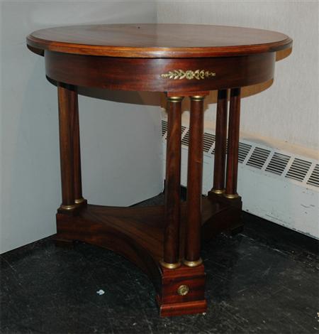 Appraisal: Empire Style Mahogany Tripartite Center Table Estimate nbsp nbsp nbsp