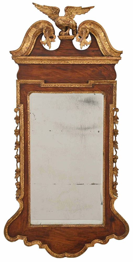 Appraisal: Fine George II Figured Parcel Gilt Mirror British th century