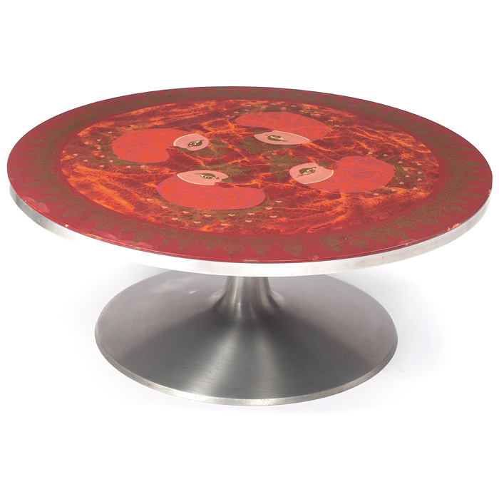 Appraisal: Bjorn Winblad coffee table for France and Son hand-painted by