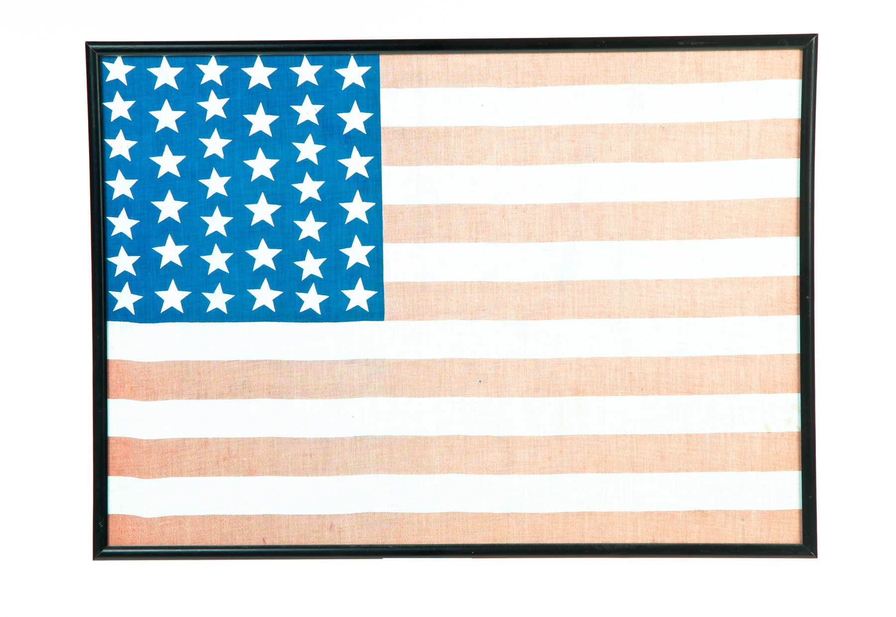 Appraisal: FRAMED PRINTED -STAR AMERICAN FLAG American In a black frame