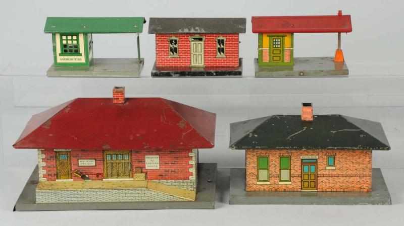 Appraisal: Lot of American Flyer Building Accessories American Tin litho O-gauge