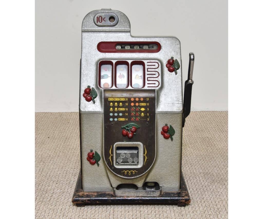 Appraisal: Vintage Mills ten cent coin operated slot machine h x