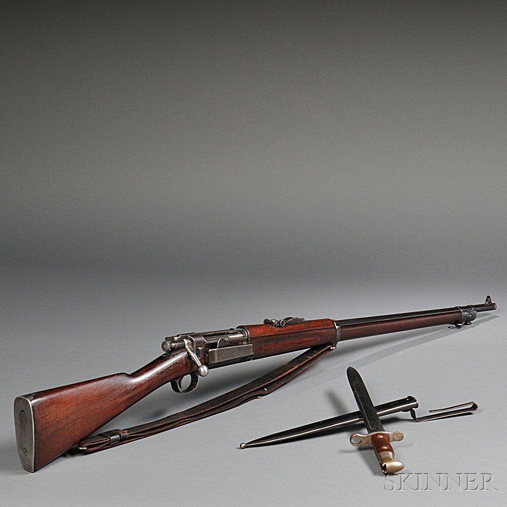 Appraisal: Model Krag Bolt Action Rifle and Bayonet c serial number