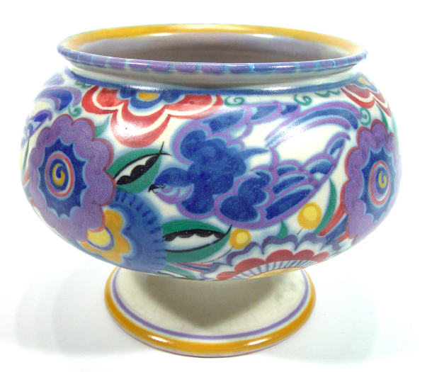 Appraisal: Carter Stabler Adams Poole pottery pedestal bowl hand painted with