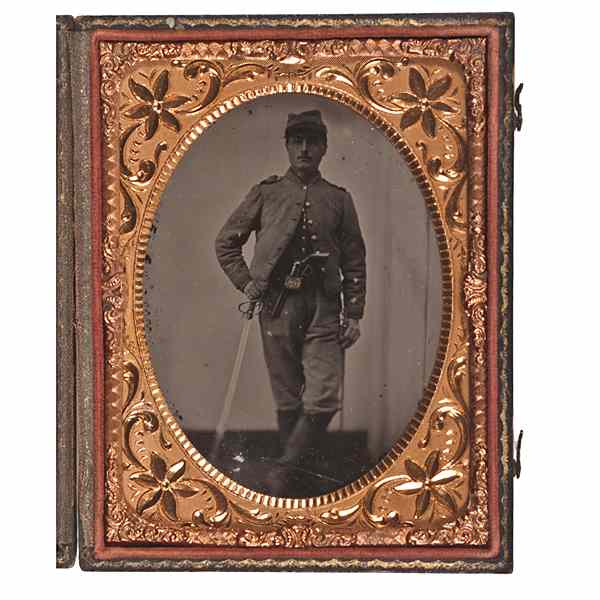 Appraisal: Sgt George F Masson th Virginia Cavalry Quarter Plate Ambrotype