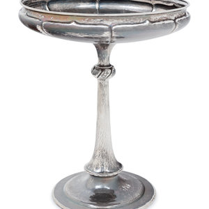 Appraisal: An Arts Crafts Spot-Hammered Silver Compote Early th Century ozt