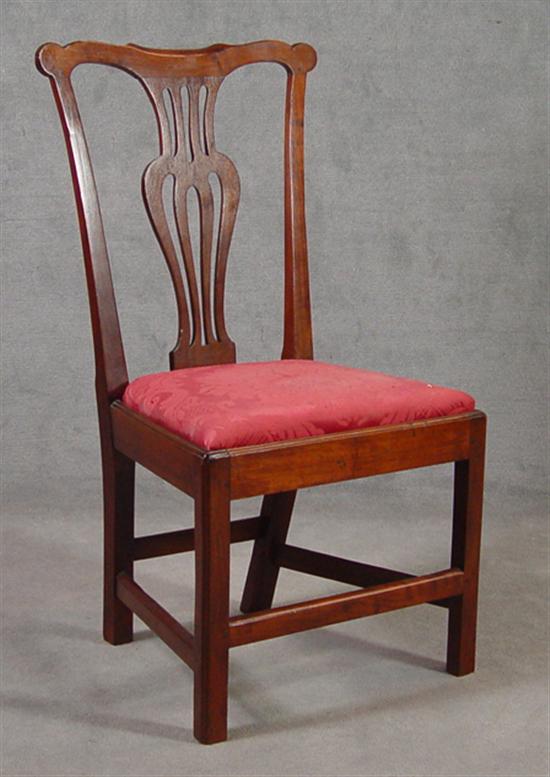 Appraisal: Walnut Chippendale Dining Side Chair Circa Pierced back splat below