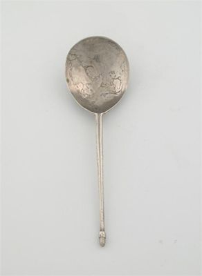 Appraisal: A medieval acorn knop spoon traces of a mark in