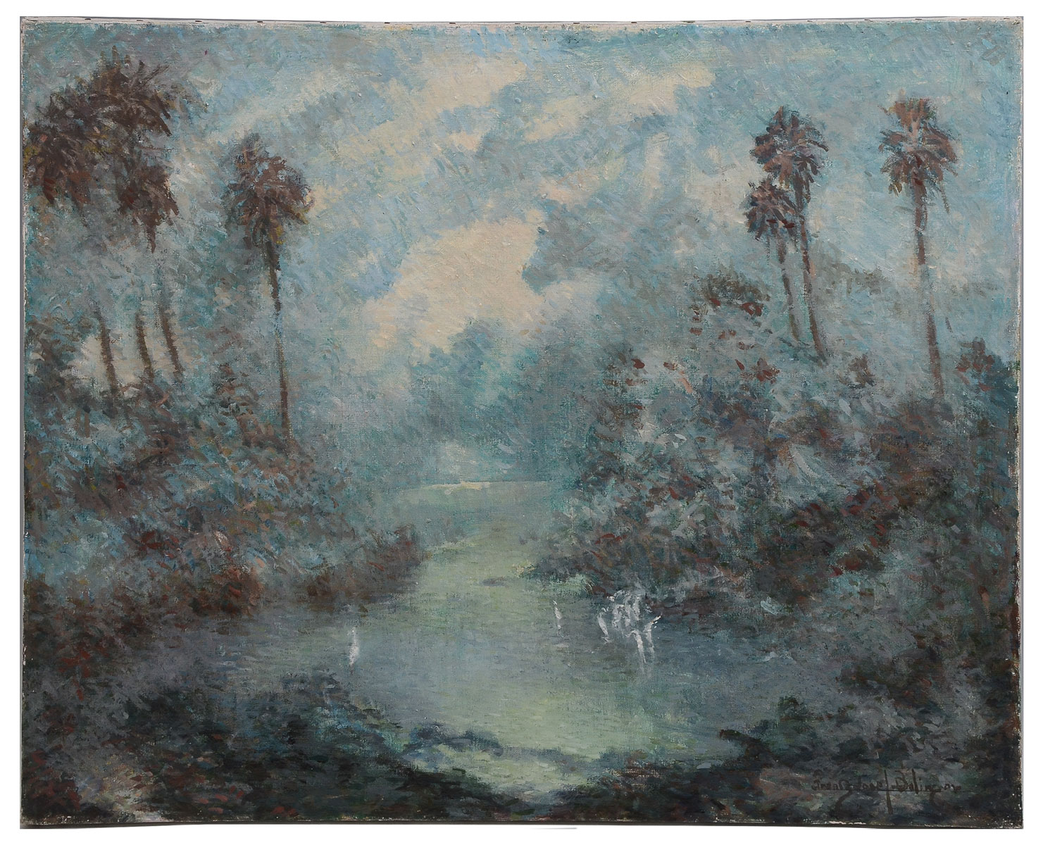 Appraisal: BOLINGER Franz Josef American - ''Early Morning Mist'' Oil Canvas