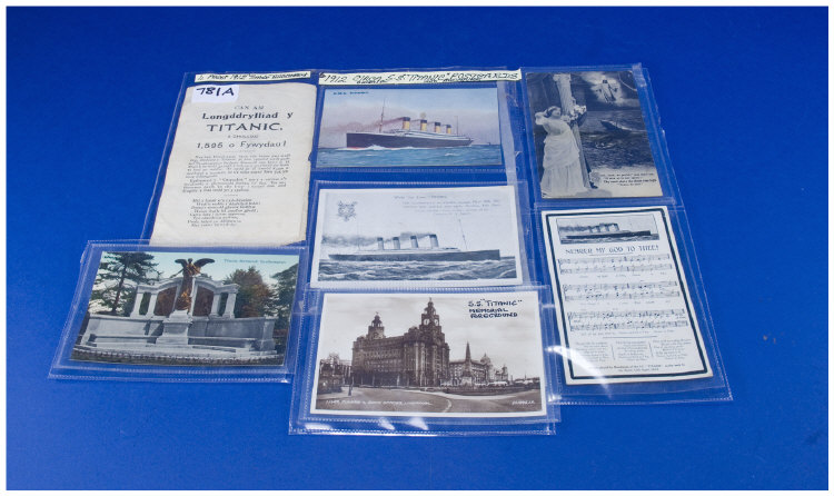 Appraisal: Cabinet Display Items Six Original Circa Postcards of S S