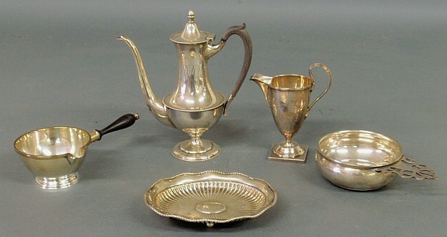 Appraisal: Group of sterling silver- small coffee pot h creamer h