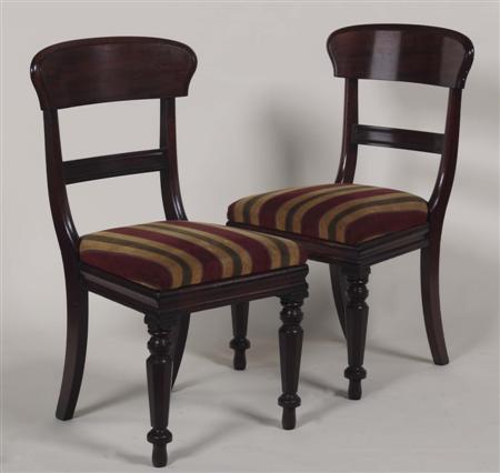 Appraisal: A set of th century mahogany dining chairs each with