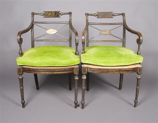 Appraisal: Two Regency Armchairs Height inches