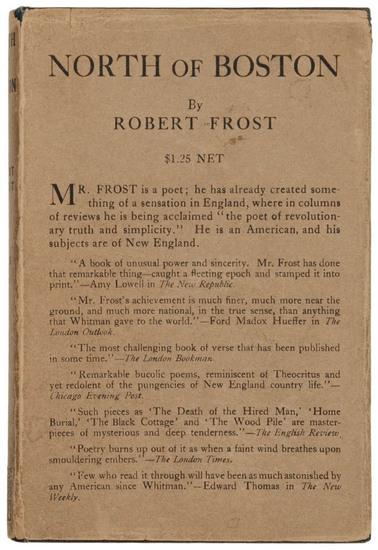 Appraisal: FROST Robert North of Boston New York Henry Holt vo