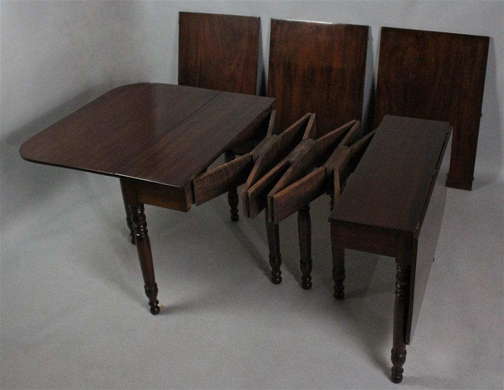 Appraisal: AMERICAN SHERATON DROP LEAF EXTENSION TABLE WITH ACCORDION MECHANISM CIRCA