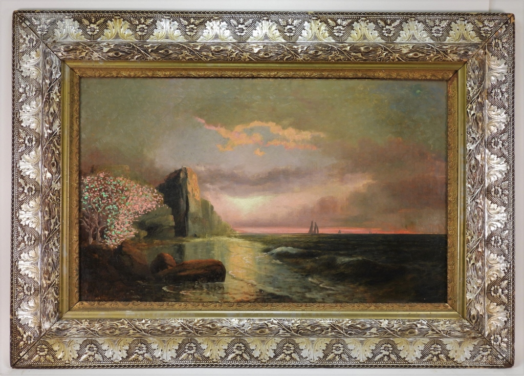 Appraisal: AMERICAN SCHOOL ILLUMINATED SUNSET O C PAINTING United States th