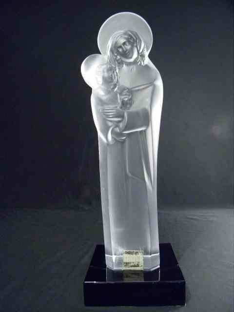 Appraisal: Lalique crystal sculpture of the Madonna and a child Paper