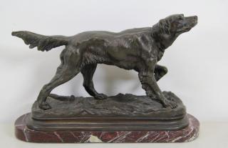 Appraisal: MOIGNIEZ Jules Signed Bronze Sculpture of a Pointer Signed on