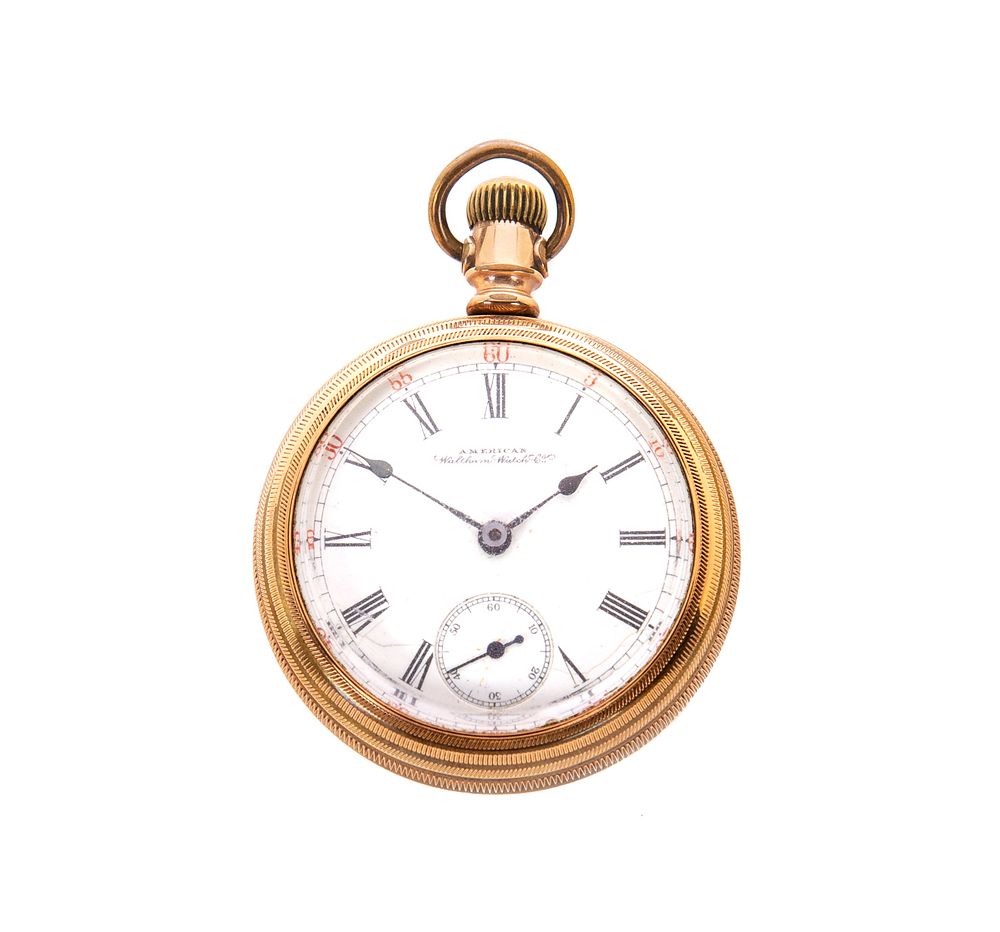 Appraisal: Waltham s Engraved Case Pocket Watch Waltham s M G