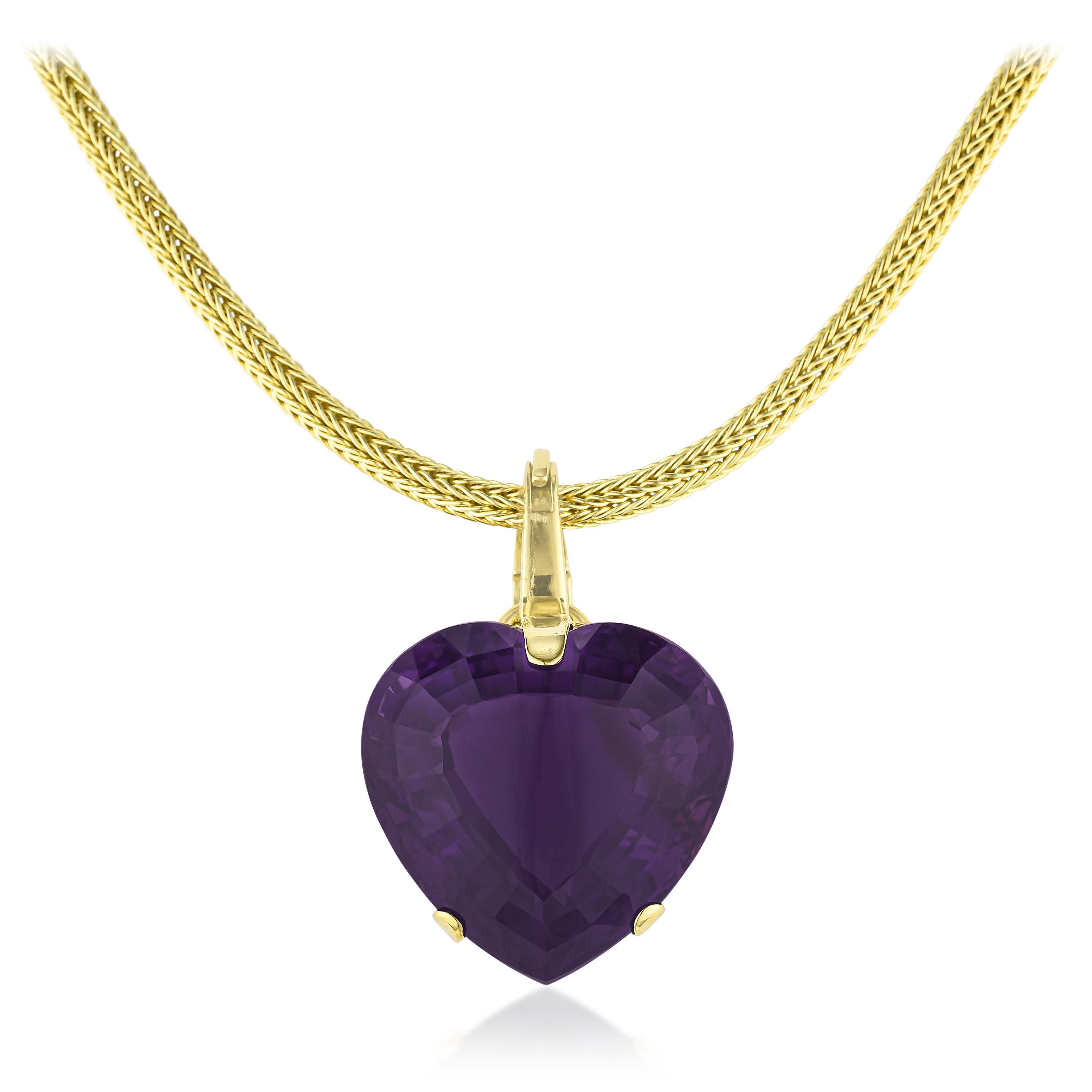 Appraisal: AMETHYST HEART PENDANT NECKLACE METAL K yellow goldGEMSTONE S heart