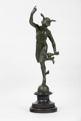 Appraisal: A patinated bronze figure of Mercury after Giambologna on a