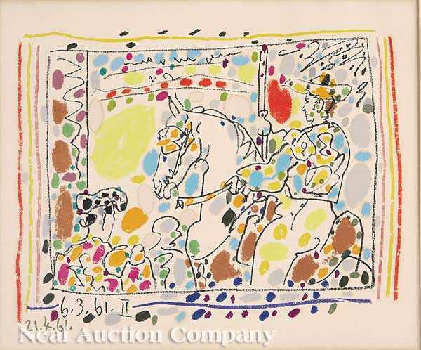 Appraisal: Pablo Picasso Spanish - A Los Toros color lithograph sheet