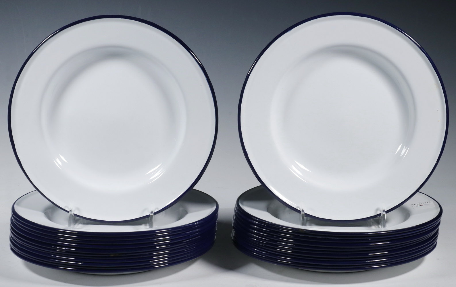 Appraisal: ENAMELWARE DINNER PLATES Set of Vintage Polish Made Enameled Metal