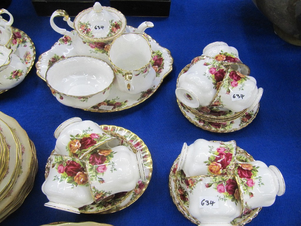 Appraisal: Royal Albert 'Old Country Roses' teawares comprising nine cups saucers