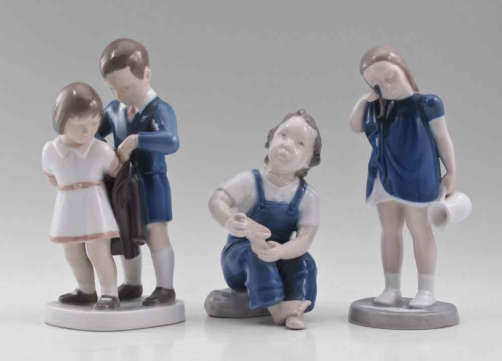 Appraisal: BING GRONDAHL PORCELAIN FIGURINES YOUNG GENTLEMAN '' HELP ME MUM