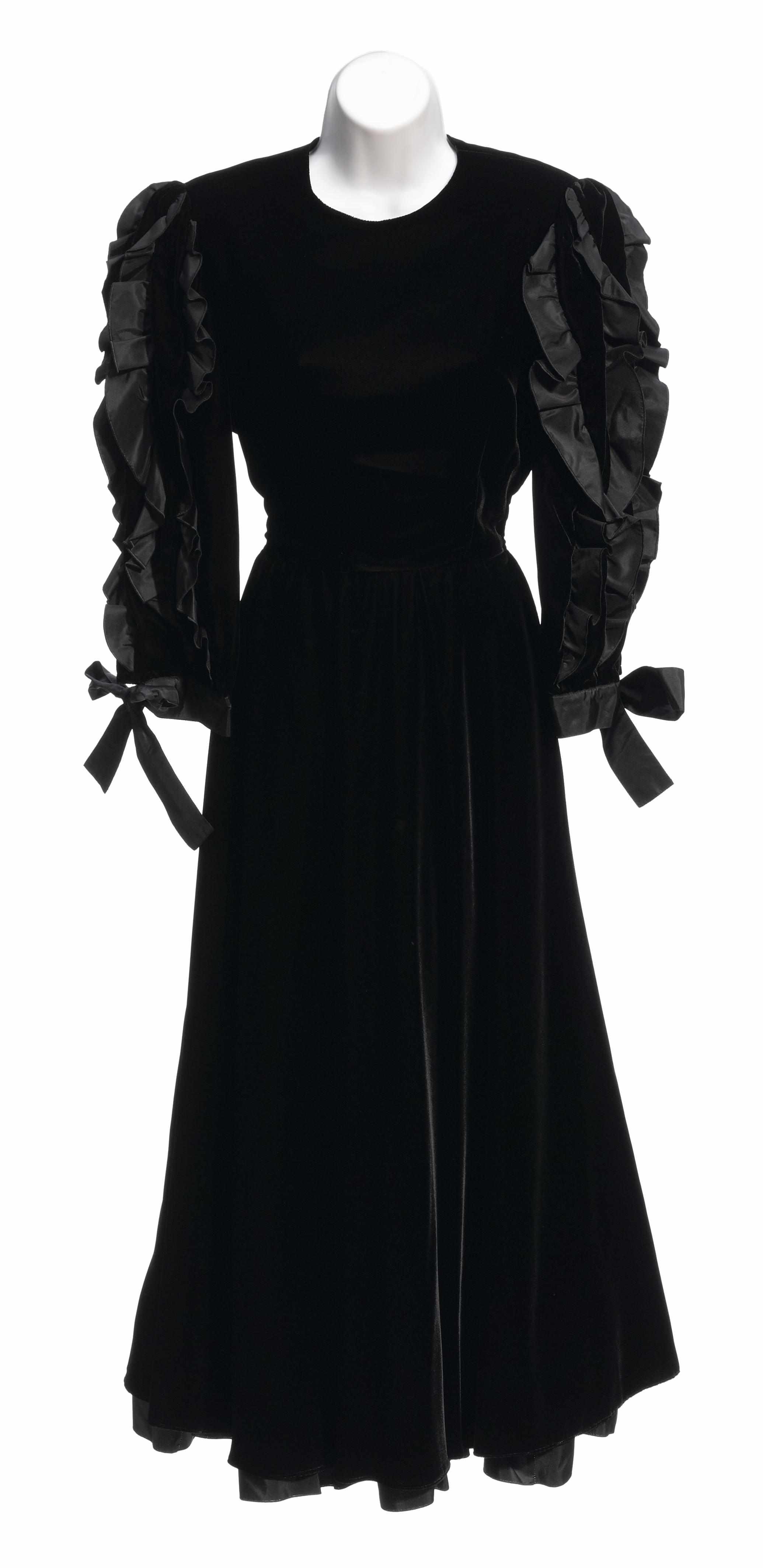 Appraisal: A Louis Feraud black velvet and taffeta dress size