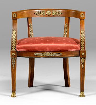 Appraisal: Empire style bronze-mounted armchair beech and other mixed woods gilt