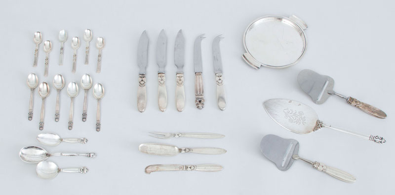 Appraisal: GROUP OF GEORG JENSEN SILVER FLATWARE AND A SMALL TRAY