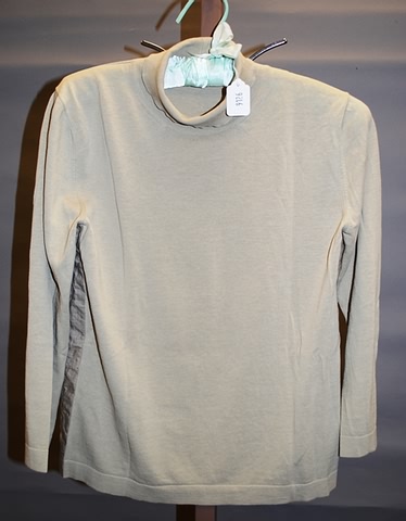 Appraisal: Victor Alfaro tan cotton long sleeve mock turtleneck with side