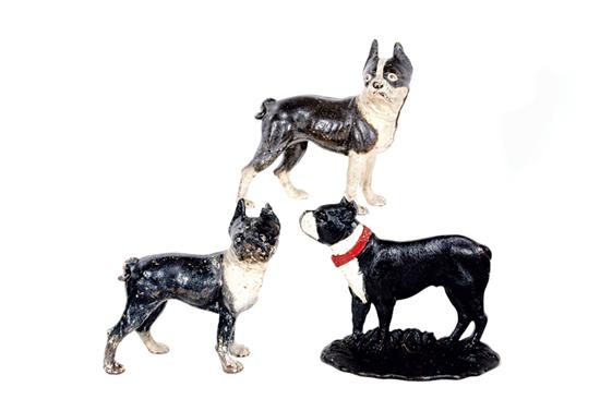 Appraisal: Cast-iron Boston terrier doorstops one doorstop in the manner of