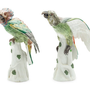 Appraisal: A Pair of French Porcelain Bird Ornaments Bourdois and Bloch