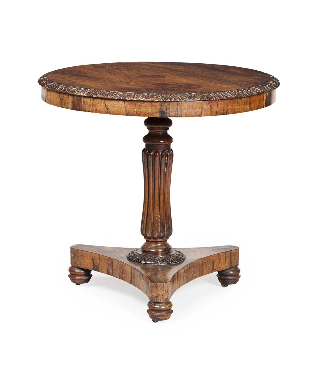 Appraisal: GEORGE IV ROSEWOOD PEDESTAL TABLE CIRCA the circular top with