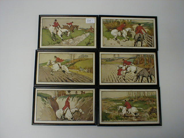 Appraisal: After Dorothy Hardy Hunting A set of six reproduction colour